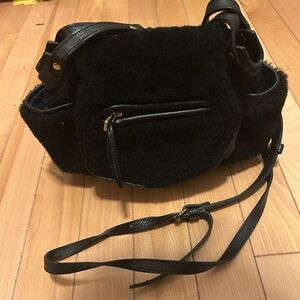 Jerome Dreyfuss Twee Mini Black Sherpa Crossbody Bag